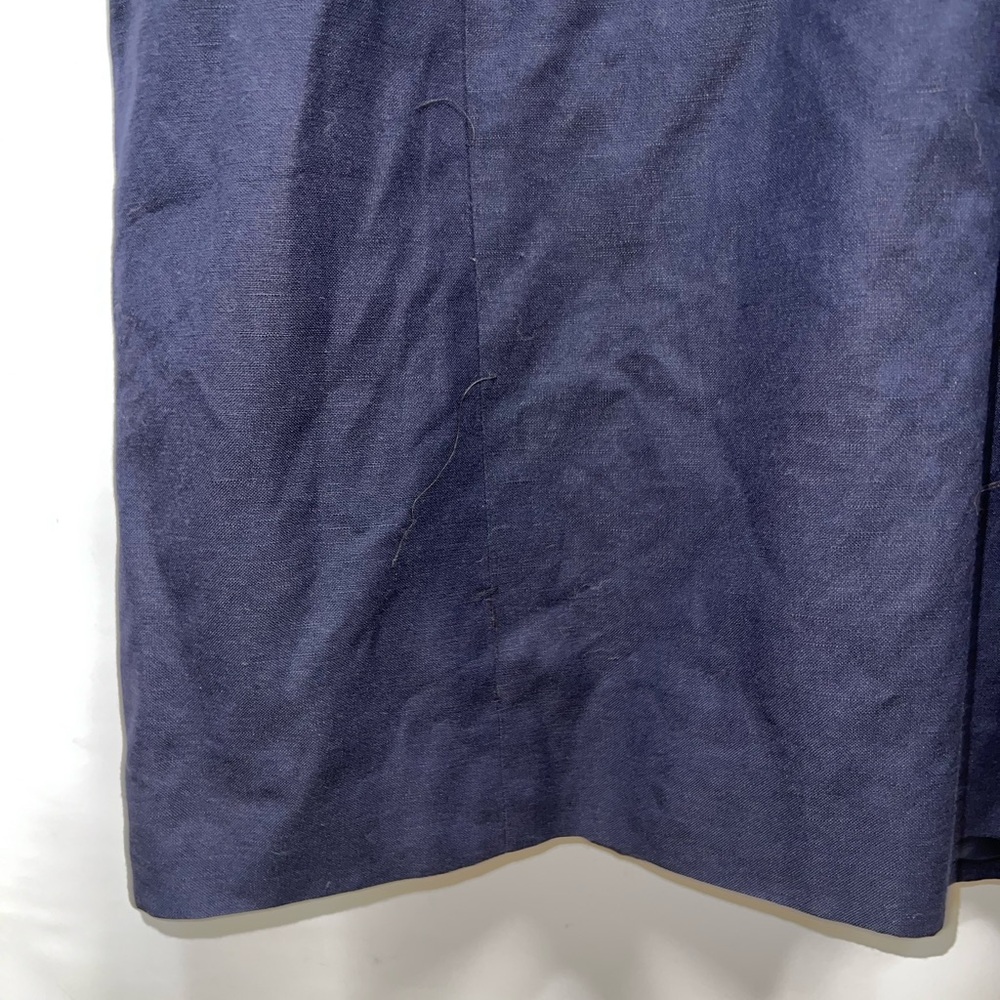 Levine Classics Trench Coat Women’s Sz 12 Blue Cotton Blend Pockets - Picture 12 of 15